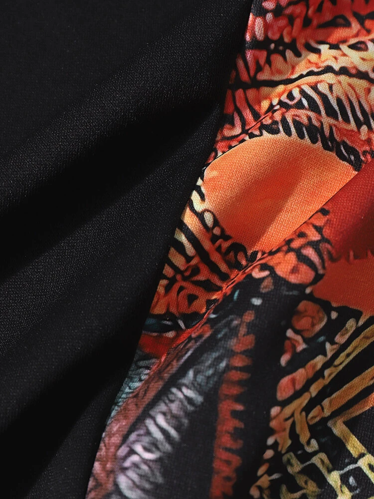 (image for) ChArmkpR Mens Pants Ethnic Pattern Patchwork Drawstring Waist Loose Sweatpants Casual Trousers