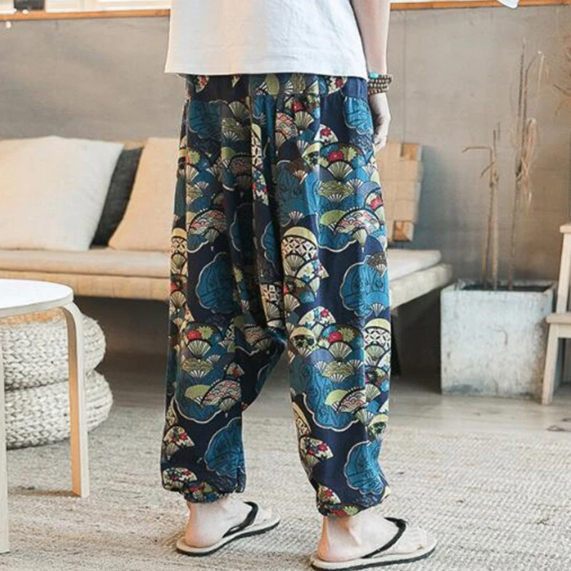 (image for) INCERUN Mens Pant Ethnic Pattern Printe Floral Harem Yoga Baggy Pants