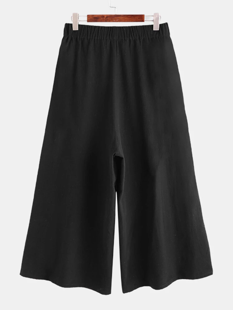 (image for) Mens Fashion Drawstring Loose Comfy Solid Color Casual Pants